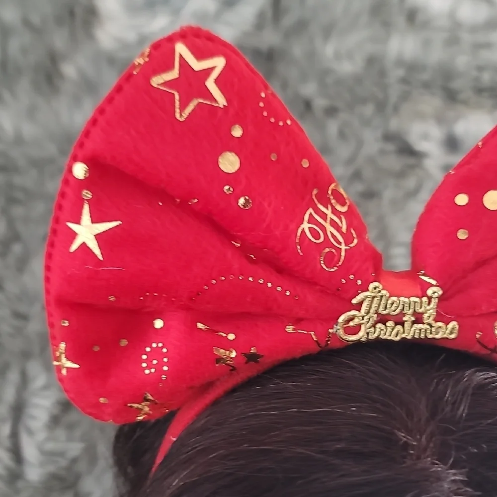 Festive Red Christmas Bow Headband